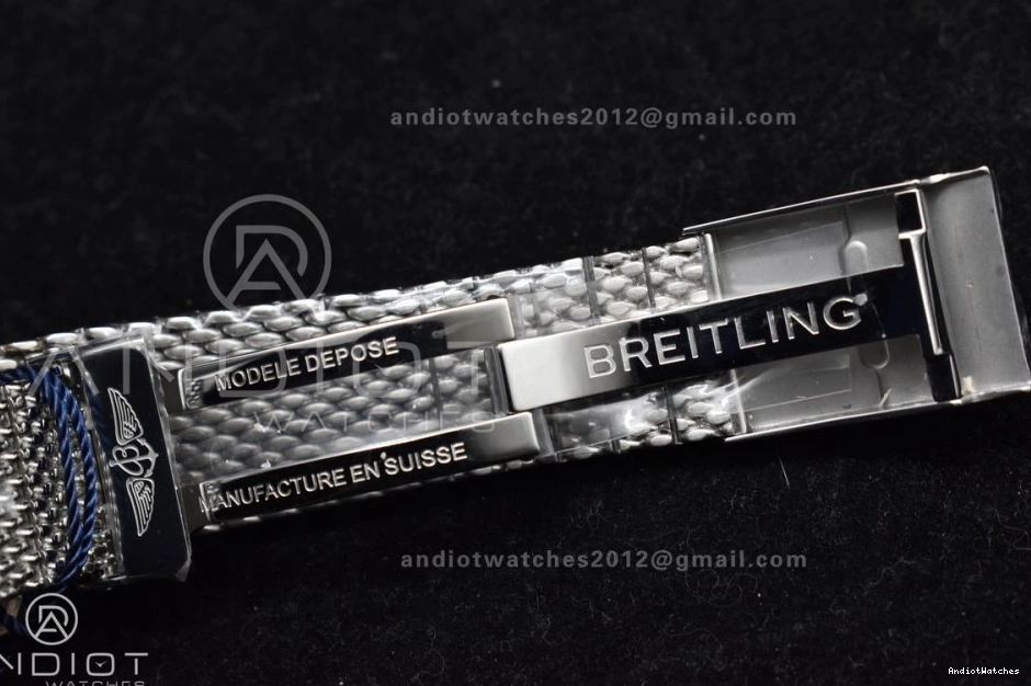 Blue and Bezel RG Dial SuperOcean BLSF A Heritage Ceramic WaterResistant 1172 SS II Bezel Mesh Bracelet 42mm Blue on 1118